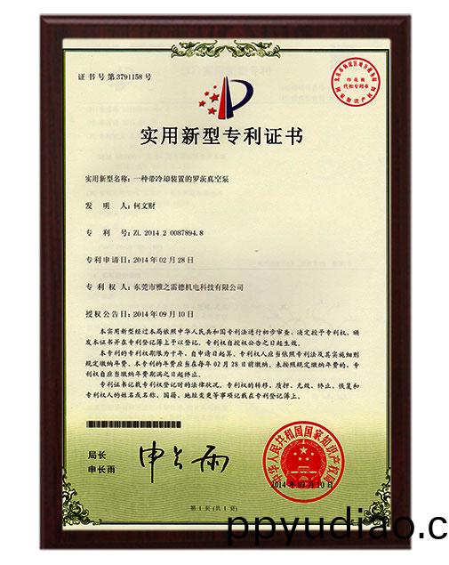 實(shi)用新型專利證書